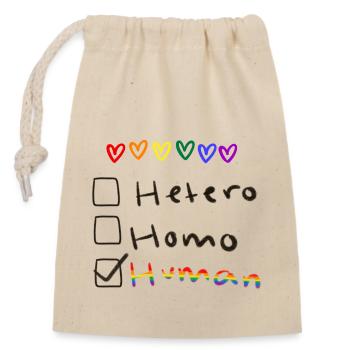 Equality - Closable cotton gift bag (14x20cm) - nature - Front