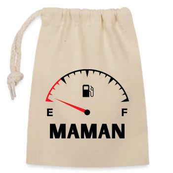 Maman papa bébé assortis - Sac cadeau en coton avec cordon (14 x 20 cm) - nature - Devant