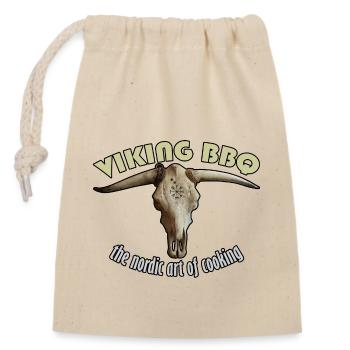 Viking BBQ - l’art nordique de la cuisine - Sac cadeau en coton avec cordon (14 x 20 cm) - nature - Devant