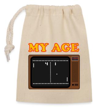 Pong TV MyAge - Closable cotton gift bag (14x20cm) - nature - Front