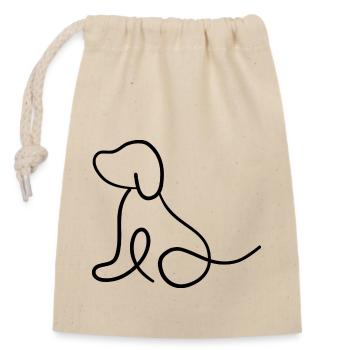 Chien - Résumé - Sac cadeau en coton avec cordon (14 x 20 cm) - nature - Devant