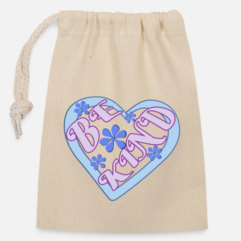 Be Kind - Closable cotton gift bag (14x20cm) - nature