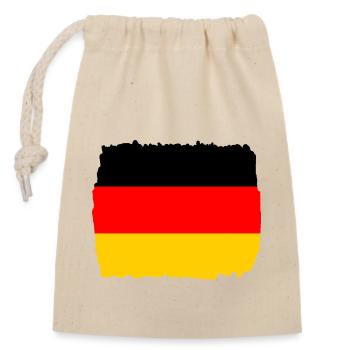 Deutschland Flagge Deutsche Fahne Used Look Heimat - Verschließbarer Geschenkbeutel aus Baumwolle (14x20cm) - Natur - Vorne