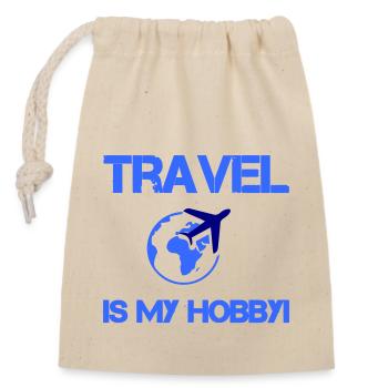Passe-temps de voyage - Sac cadeau en coton avec cordon (14 x 20 cm) - nature - Devant