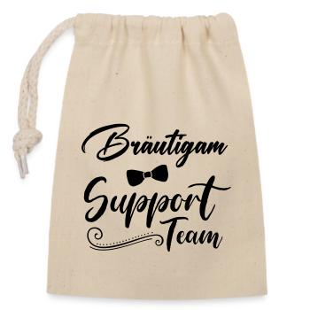 bräutigam support team - Verschließbarer Geschenkbeutel aus Baumwolle (14x20cm) - Natur - Vorne