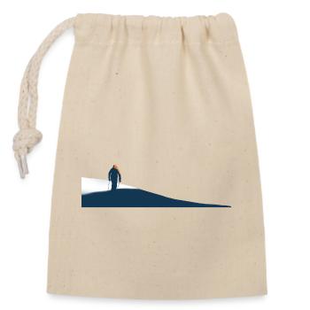 Skiing Freerider Adventure Skiing Freerider - Closable cotton gift bag (14x20cm) - nature - Front