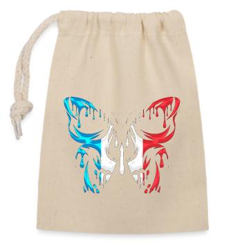 France pays drapeau officiel états continent - Sac cadeau en coton avec cordon (14 x 20 cm) - nature - Devant