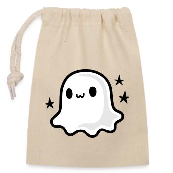 Cute Ghost - Closable cotton gift bag (14x20cm) - nature - Front