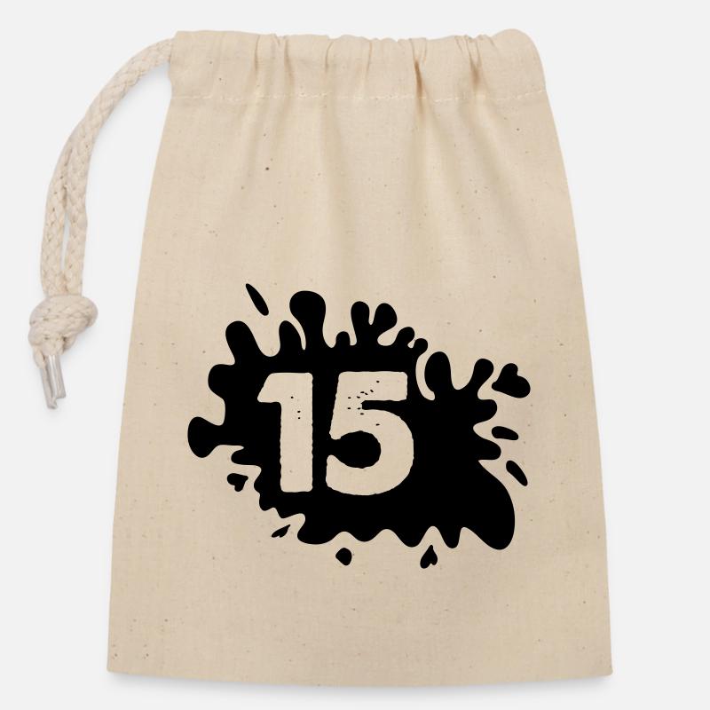 Blobs 15 - Closable cotton gift bag (14x20cm) - nature