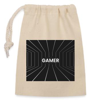 GAMER - Verschließbarer Geschenkbeutel aus Baumwolle (14x20cm) - Natur - Vorne