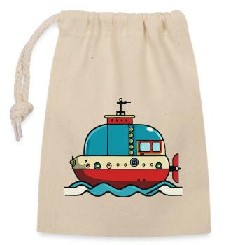 Sous-marin - Sac cadeau en coton avec cordon (14 x 20 cm) - nature - Devant