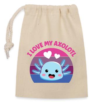 I Love My Axolotl Schwanzlurch Axolotls Salamander - Verschließbarer Geschenkbeutel aus Baumwolle (14x20cm) - Natur - Vorne