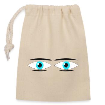 Pair of Turquoise Eyes - Closable cotton gift bag (14x20cm) - nature - Front