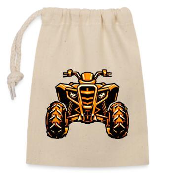 VTT Quad Tout-terrain - Sac cadeau en coton avec cordon (14 x 20 cm) - nature - Devant