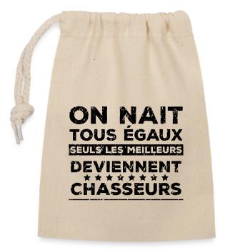 CHASSEUR2 - Sac cadeau en coton avec cordon (14 x 20 cm) - nature - Devant