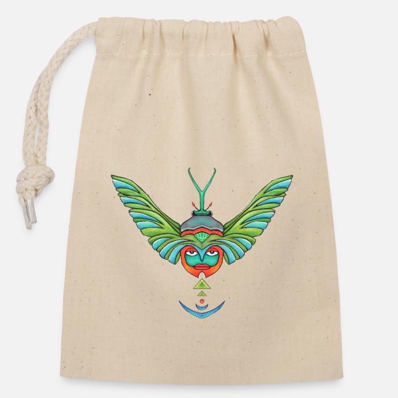 beetleface - Closable cotton gift bag (14x20cm) - nature