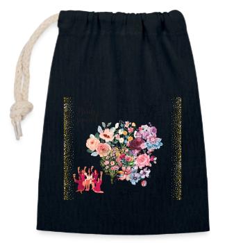 Junggesellinnenabschied - Flower Power Bride Squad - Verschließbarer Geschenkbeutel aus Baumwolle (14x20cm) - Navy - Vorne