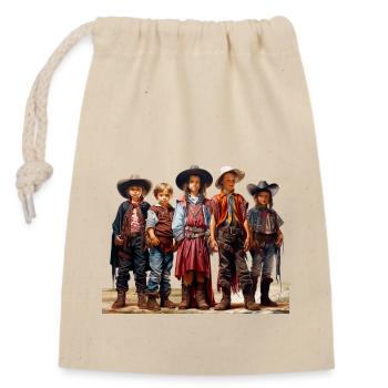 Cowboy oder Sheriff Faschingsverkleidung - Verschließbarer Geschenkbeutel aus Baumwolle (14x20cm) - Natur - Vorne