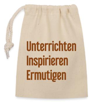 Teaching Inspiring Encouraging - Closable cotton gift bag (14x20cm) - nature - Front