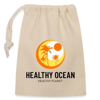 Marine Conservation - Closable cotton gift bag (14x20cm) - nature - Front