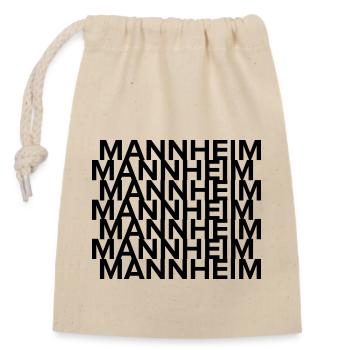 Mannheim Monnem Mannheimat - Verschließbarer Geschenkbeutel aus Baumwolle (14x20cm) - Natur - Vorne