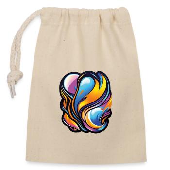Expression créative : des vagues d’inspiration colorées - Sac cadeau en coton avec cordon (14 x 20 cm) - nature - Devant
