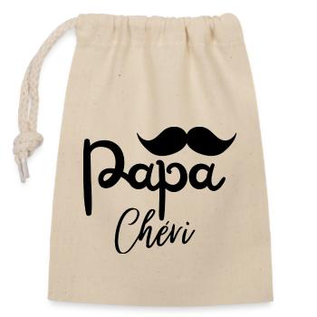 Darling Daddy - Closable cotton gift bag (14x20cm) - nature - Front