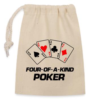 poker four of a kind - Closable cotton gift bag (14x20cm) - nature - Front