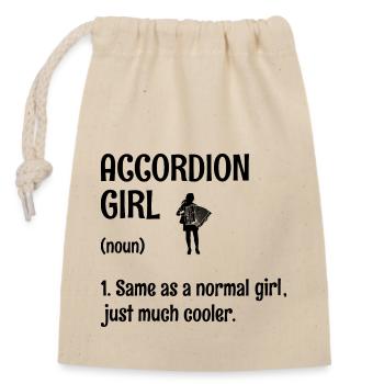 Accordion Girl Same As A Normal Girl Just Much Coo - Closable cotton gift bag (14x20cm) - nature - Front