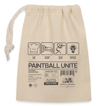 Essen, schlafen, töten, Paintball, vereinigt euch - Verschließbarer Geschenkbeutel aus Baumwolle (14x20cm) - Natur - Vorne