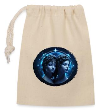 Signe du zodiaque Gémeaux F - Sac cadeau en coton avec cordon (14 x 20 cm) - nature - Devant