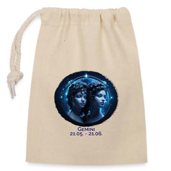 Signe du zodiaque Gémeaux F Date - Sac cadeau en coton avec cordon (14 x 20 cm) - nature - Devant