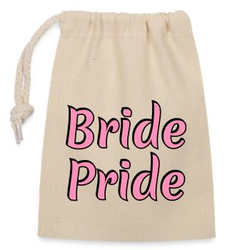 Fierté de la mariée - Sac cadeau en coton avec cordon (14 x 20 cm) - nature - Devant