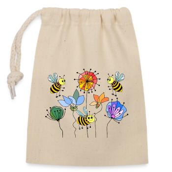 Insekten - Verschließbarer Geschenkbeutel aus Baumwolle (14x20cm) - Natur - Vorne