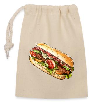 Kebab bag - Closable cotton gift bag (14x20cm) - nature - Front