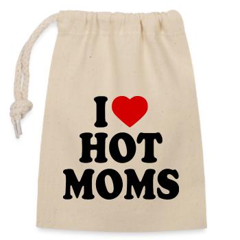 I love hot moms - Verschließbarer Geschenkbeutel aus Baumwolle (14x20cm) - Natur - Vorne