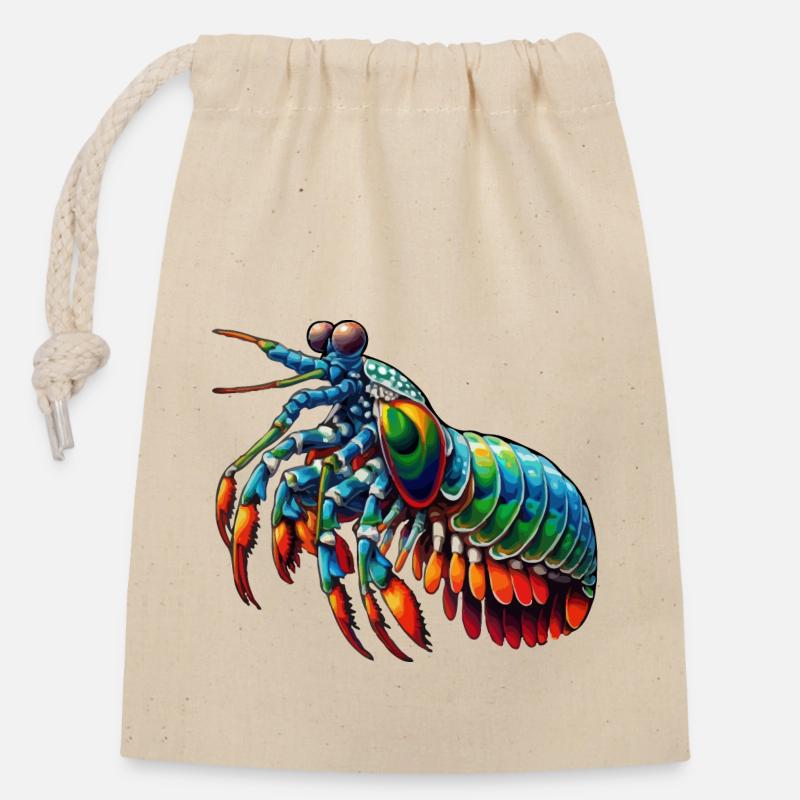 Mantis Shrimp - Closable cotton gift bag (14x20cm) - nature