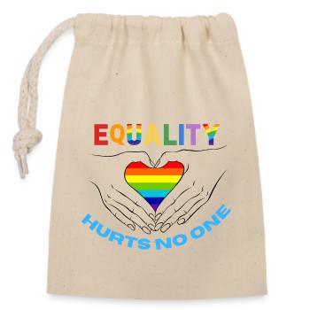 Equality Hurts No One LGBT Equality Gay Pride - Closable cotton gift bag (14x20cm) - nature - Front