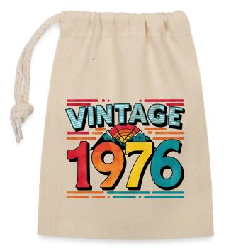 Vintage 1976 47 Year Old Birthday Gift Man Fe - Closable cotton gift bag (14x20cm) - nature - Front