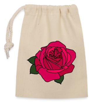 Rose - Sac cadeau en coton avec cordon (14 x 20 cm) - nature - Devant
