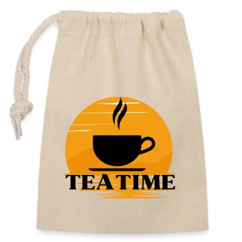 Tea Time ! - Sac cadeau en coton avec cordon (14 x 20 cm) - nature - Devant