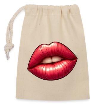 Lèvres Rouges - Seduction Intense - Sac cadeau en coton avec cordon (14 x 20 cm) - nature - Devant
