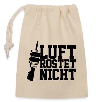 Luft rostet nicht - Verschließbarer Geschenkbeutel aus Baumwolle (14x20cm) - Natur - Vorne