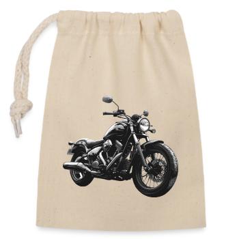 Motocyclette - Sac cadeau en coton avec cordon (14 x 20 cm) - nature - Devant