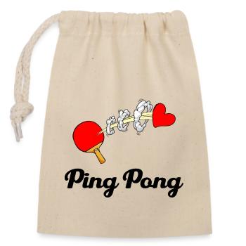 Table tennis Table tennis club Ping-Pong-Love - Sac cadeau en coton avec cordon (14 x 20 cm) - nature - Devant