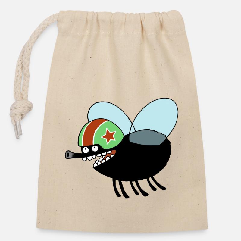 flying fly - Closable cotton gift bag (14x20cm) - nature