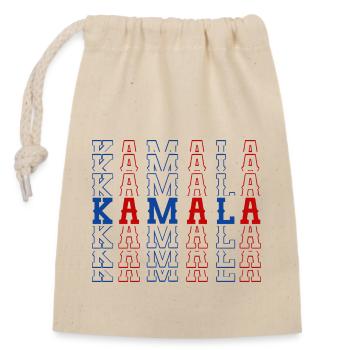 KAMALA HARRIS America - Closable cotton gift bag (14x20cm) - nature - Front