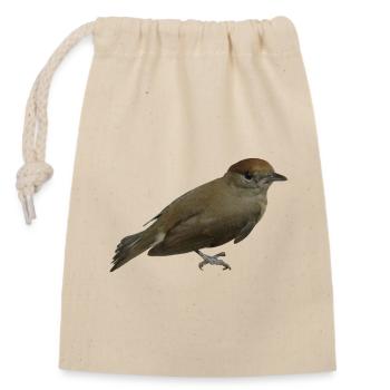 Blackcap female - Closable cotton gift bag (14x20cm) - nature - Front