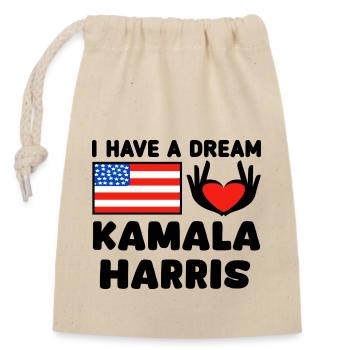 Kamala Harris President Hearthand - Closable cotton gift bag (14x20cm) - nature - Front