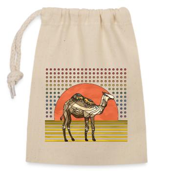Camel - Closable cotton gift bag (14x20cm) - nature - Front